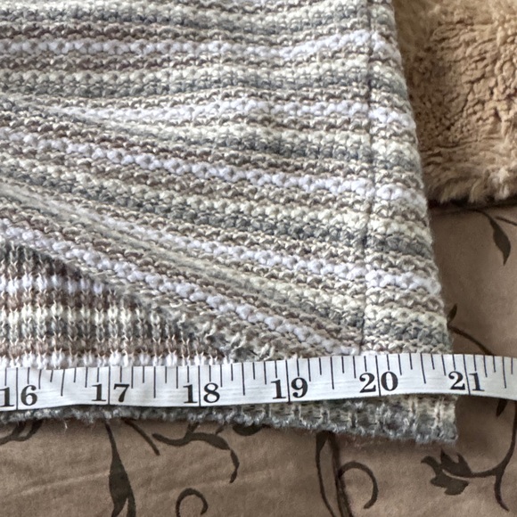 a.n.a Twist Front Knit Sweater – GrayIvory/Taupe Stripe (XL) - Picture 5 of 7